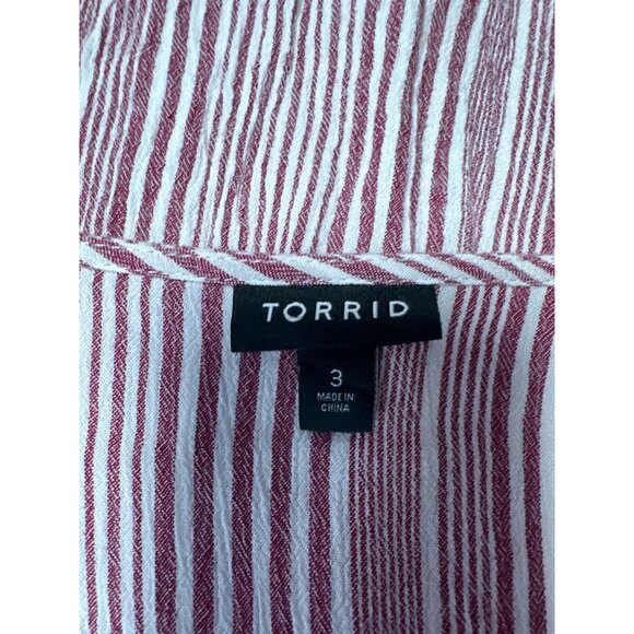 Torrid Rayon Crepe Button Front Short Sleeve Blouse Size 3X - Picture 5 of 8